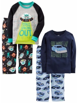 Little Kid and Toddler Boys' 4-Piece Pajama Set