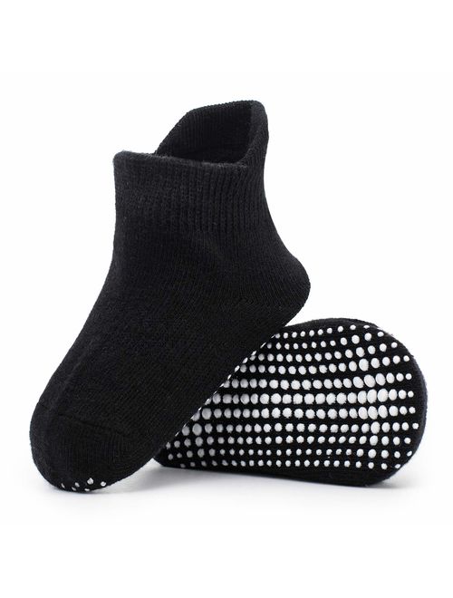Details about   6pcs Anti Slip Non Skid Ankle Socks With Grips for Baby Toddler Kids Boys Girls