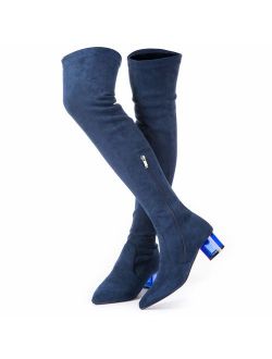 N.N.G Women Boots Winter Over Knee Long Boots Fashion Boots Heels Autumn Quality Suede Comfort Square Heels US Size
