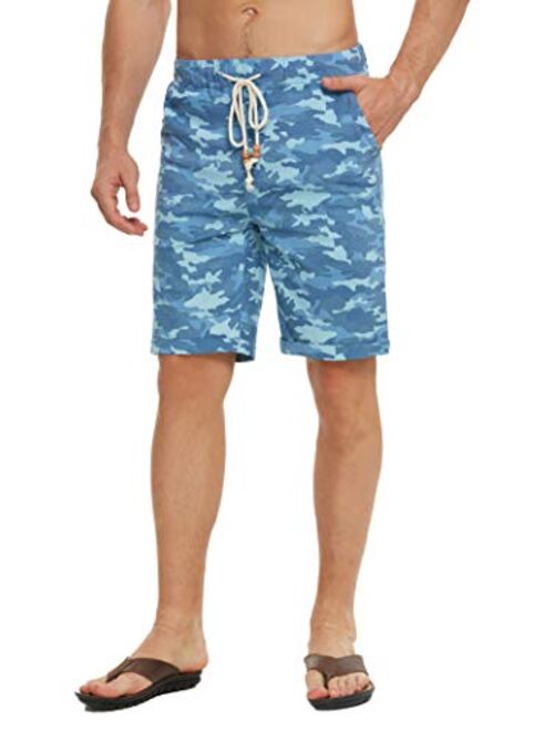Boisouey Men's Solid Drawstring Closure Relaxed Fit Casual Classic Fit Short