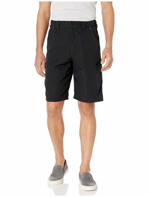 Wrangler Authentics Men's Polyester Solid Relaxed Fit Side Elastic Utility Short