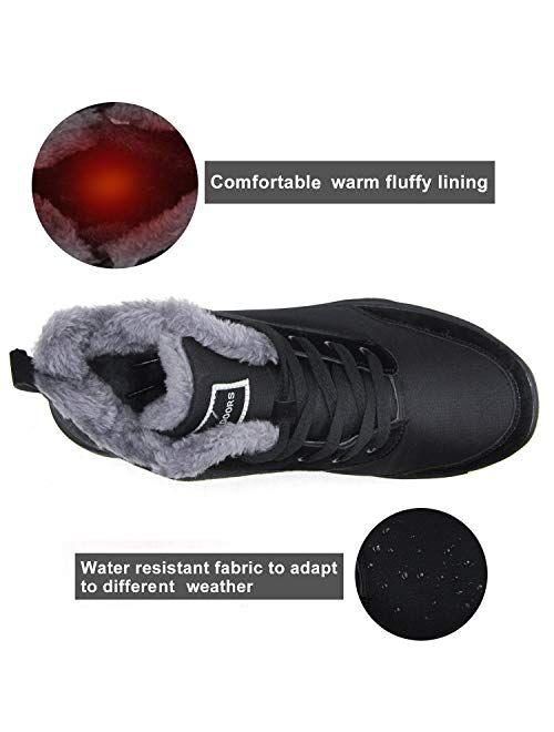 BomKinta Women's Snow Boots Keep Warm Anti-Slip Soft Sole Warm Fur Lined Winter Ankle Booties