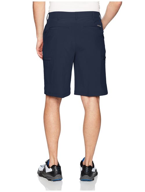 IZOD Men's Polyester Solid Relaxed Fit Golf Swing Flex Stretch Cargo Short