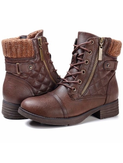Women's Combat Boots Lace up Ankle Booties