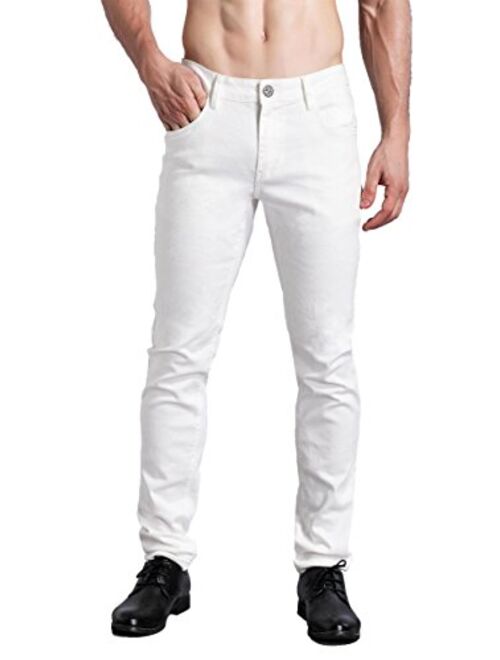 ZLZ Slim Fit Jeans, Men's Younger-Looking Fashionable Colorful Super Comfy Stretch Skinny Fit Denim Jeans...