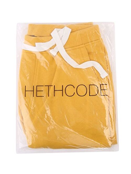HETHCODE Men's Casual Classic Fit Cotton Elastic Jogger Gym Shorts