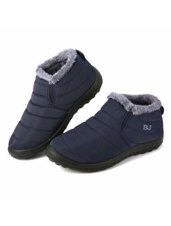 gracosy Warm Snow Boots, Winter Warm Ankle Boots, Fur Lining Boots,Waterproof Thickening Winter Shoes