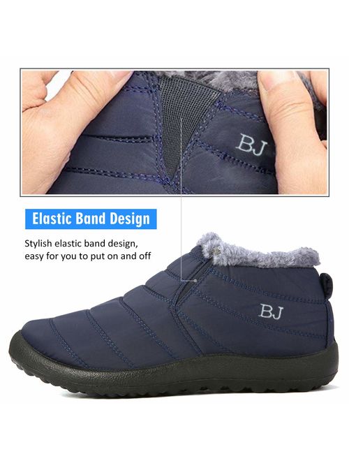 gracosy Warm Snow Boots, Winter Warm Ankle Boots, Fur Lining Boots,Waterproof Thickening Winter Shoes