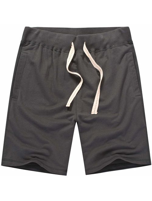 Amy Coulee Men's Casual Classic Short Cotton Solid Relaxed Fit Short