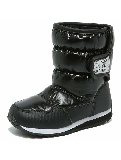 HOBIBEAR Boys and Girls Cold Weather Snow Boots Waterproof Outdoor Warm Faux Fur Lined Shoes