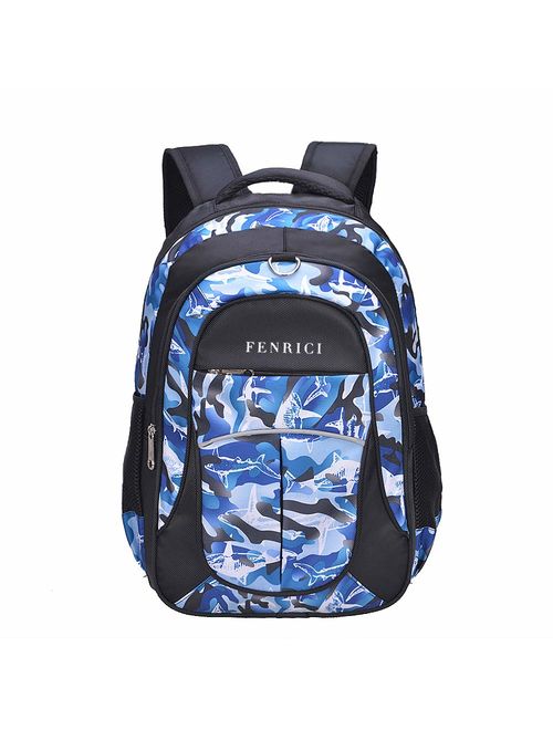 Kids Backpack for boys, girls by Fenrici, 18", for Elementary School Students