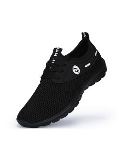 VIPMY Men's Walking Shoes Lightweight Sneakers Mesh Breathable Running Shoes Casual Athletic Fitness Shoes