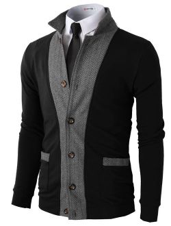 H2H Men's Casual Slim Fit Jacket Cardigans Long Sleeve Thermal of Various Styles