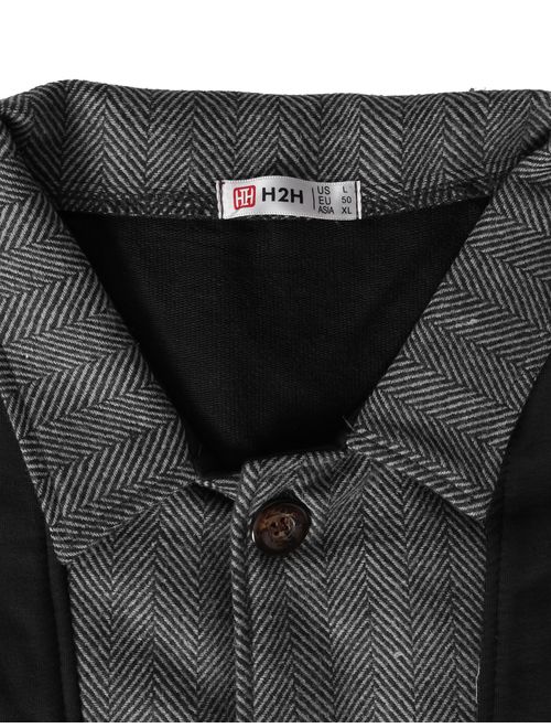 H2H Men's Casual Slim Fit Jacket Cardigans Long Sleeve Thermal of Various Styles