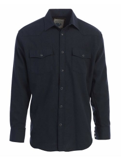 Men's Western Brushed Flannel Plaid Checkered Shirt w/Snap-on Button
