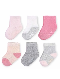Baby 6-Pack All Weather Crew-Length Socks, Mesh & Thermal Stretch - Unisex, Girls, Boys