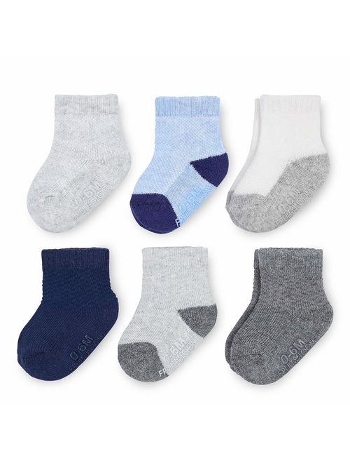 Fruit of the Loom Baby 6-Pack All Weather Crew-Length Socks, Mesh & Thermal Stretch - Unisex, Girls, Boys