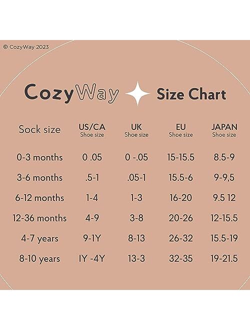 CozyWay Non Slip Toddler Socks Grips Baby Girls Boys 6&12 Pack Anti Skid Ankle Socks Infant Kids