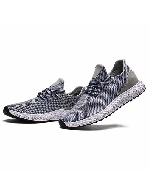 Socviis Men's Non Slip Minimalist Running Shoes Lightweight Breathable Athletic Walking Tennis Fashion Personality Sneakers