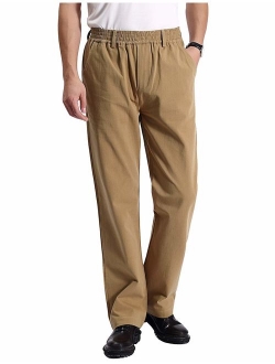 IDEALSANXUN Men's Elastic Waist Denim/Twill Casual Pants