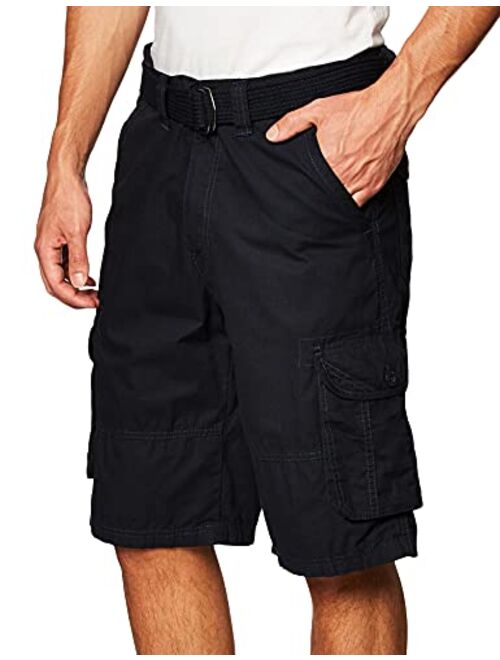 Southpole Men's All-Season Belted Ripstop Basic Cargo Short-Reg and Big and Tall Sizes