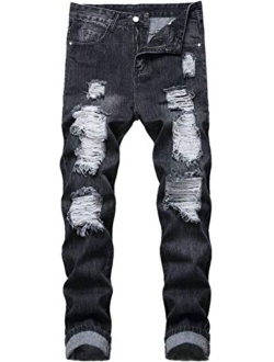 FREDD MARSHALL Men's Skinny Slim Fit Stretch Straight Leg Fashion Jeans Pants