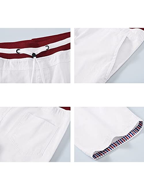 QPNGRP Mens Casual Shorts Drawstring Slim Fit Shorts for Men