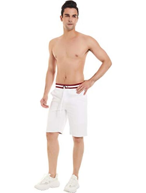 QPNGRP Mens Casual Shorts Drawstring Slim Fit Shorts for Men