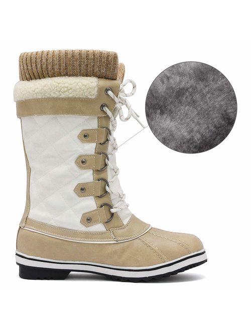 DREAM PAIRS Women's Mid-Calf Winter Snow Boots