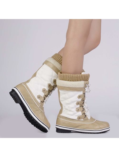 DREAM PAIRS Women's Mid-Calf Winter Snow Boots