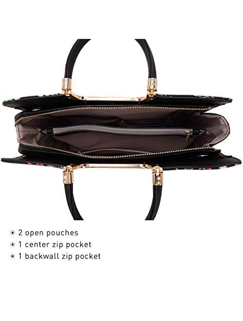 DASEIN Women's Fashion Handbag Ladies Tote Shoulder Bags Satchel Purse Top Handle Work Bag with Matching Wallet