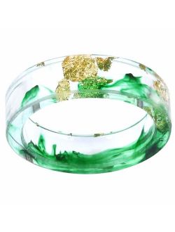 Jude Jewelers 8mm Ocean Style Transparent Plastic Resin Wedding Band Cocktail Party Ring