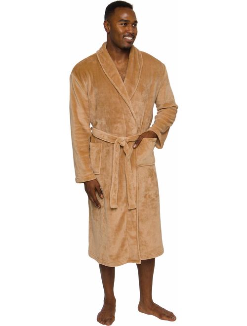 Ross Michaels Mens Plush Shawl Collar Kimono Bathrobe Robe