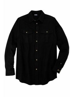 KingSize Men's Big and Tall Solid Double-Brushed Flannel Shirt
