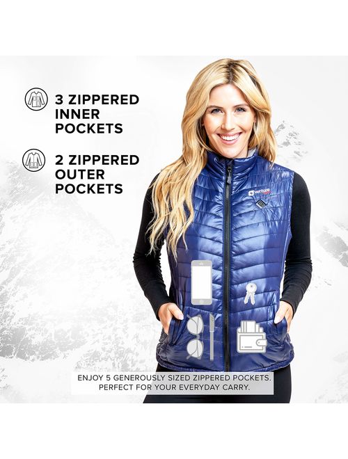 Venture Heat Women's Heated Vest with Battery Pack - Insulated Electric Jacket, Puffer Vest, Roam 2.0