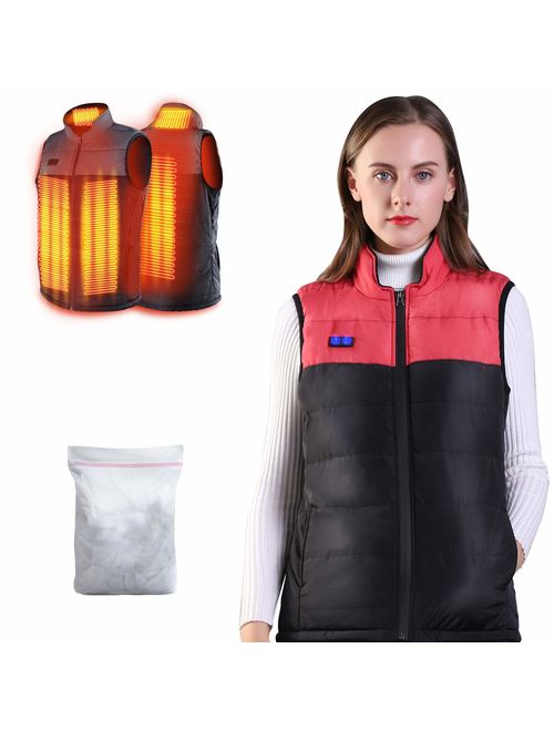 Heated Vest for Man/Woman, Electric Heating Coat Dual Independent Temperature ControlExtra Collar Heated Hiking, Ice skating for Heated Jacket/Sweater/Thermal Underwear B