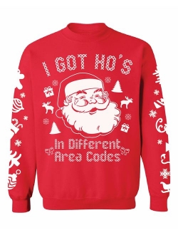 Awkwardstyles I Got Hos in Different Area Codes Sweater Ugly Christmas Crewneck