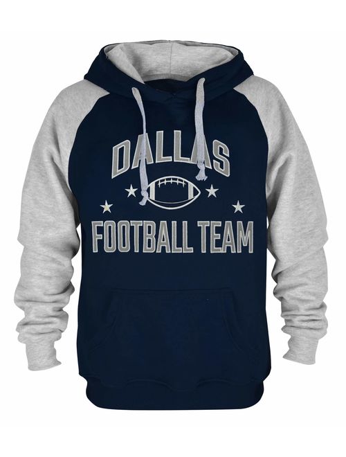 Mens Dallas Football Embroidery Soft Cotton Sweatshirt Hoodie