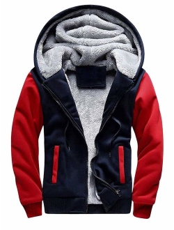 ZITY Men's Zip Up Hoodie Heavyweight Winter Sweatshirt Fleece Sherpa Lined Warm Jacket