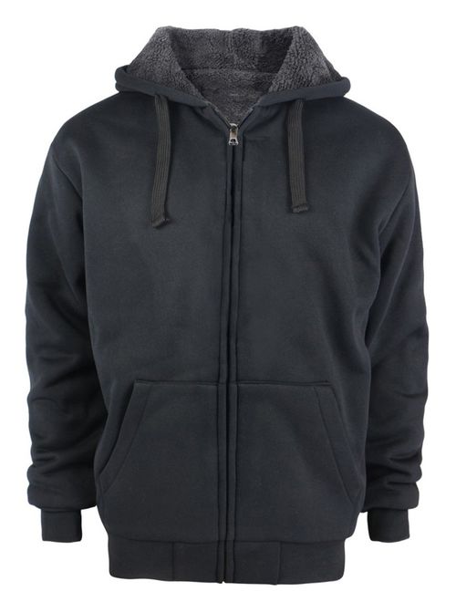 ZITY Men's Zip Up Hoodie Heavyweight Winter Sweatshirt Fleece Sherpa Lined Warm Jacket
