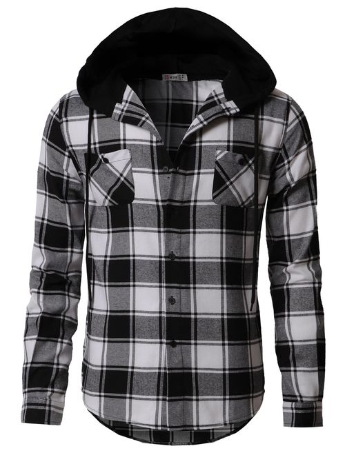 H2H Mens Casual Hoodie Jackets Long & Short Sleeve with Pockets of Various Styles