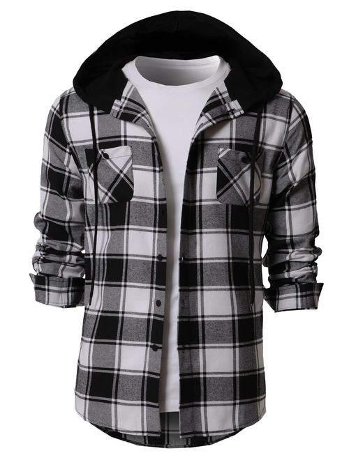 H2H Mens Casual Hoodie Jackets Long & Short Sleeve with Pockets of Various Styles