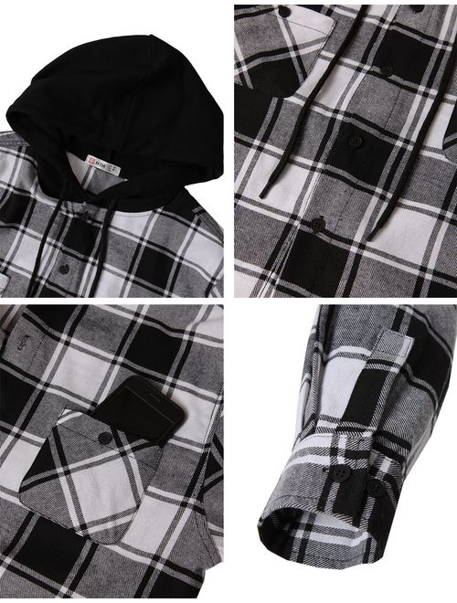 H2H Mens Casual Hoodie Jackets Long & Short Sleeve with Pockets of Various Styles