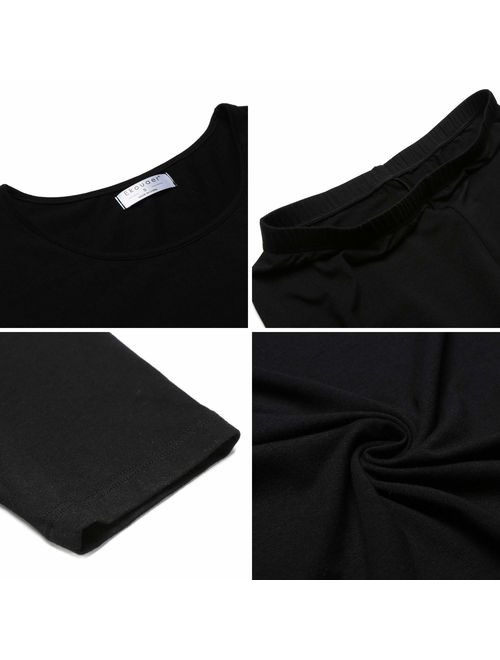 Ekouaer Thermal Underwear Womens Soft Long John Winter Base Layer Slimming Sleepwear PJs Set S-XXL EKK005034