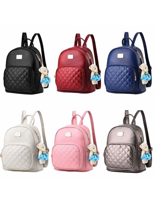 BAG WIZARD Leather Backpack Purse Satchel School Bags Casual Travel Daypacks Womens