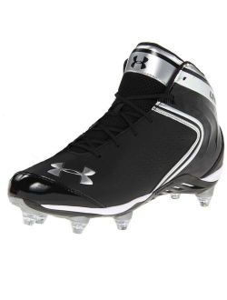 New Mens Saber Mid D Football Cleats Black/Silver Size 10 M