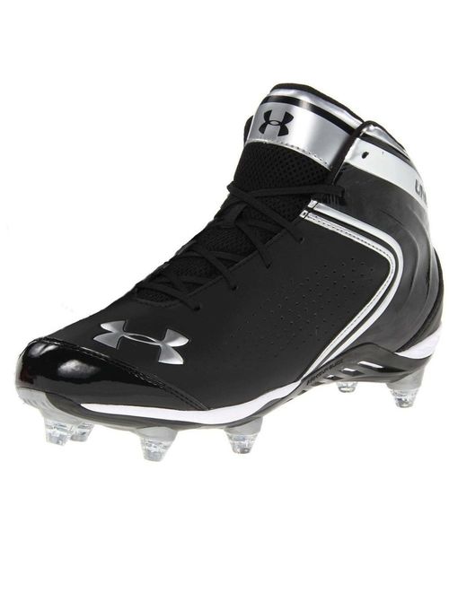 Under Armour New Mens Saber Mid D Football Cleats Black/Silver Size 10 M