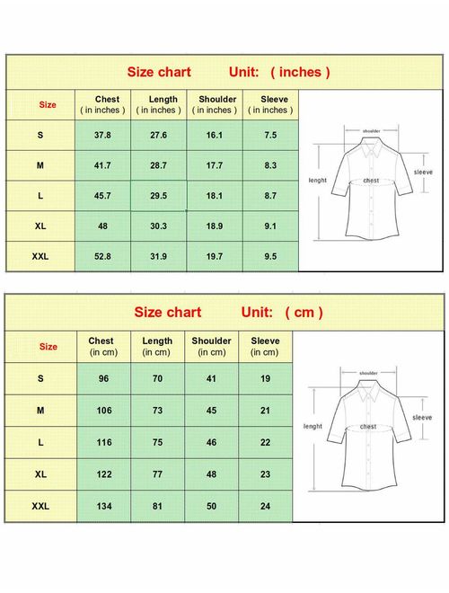 LEFTGU Men's Slim fit Floral Printed Beach Hawaiian Button-Down Dress Shirt