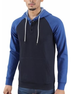 Estepoba Men's Casual Long Sleeve Henley Sweatshirt Knit Fleece Hoodie Pullover