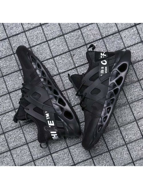 Wrezatro Mens Breathable Athletic Running Sneakers Mesh Light Walking Gym Shoes Fashion Personality Volleyball Footwear Outdoor